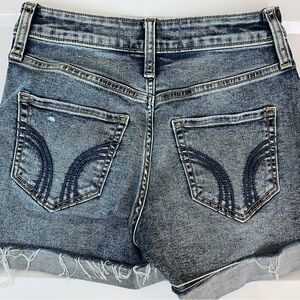 Hollister Size 0 (25) Womens Blue Cotton Stretch Hi-Rise Boyfriend Denim Shorts